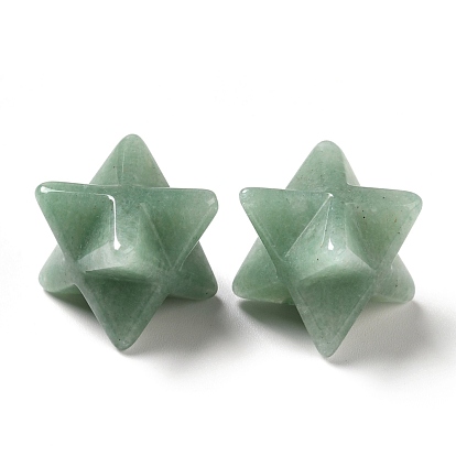 Perlas de aventurina verde naturales, sin agujero / sin perforar, Merkaba estrella