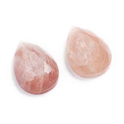 Natural Gemstone Cabochons, Teardrop, Faceted