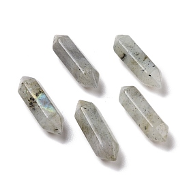 Natural Labradorite Beads, Healing Stones, Reiki Energy Balancing Meditation Therapy Wand, No Hole, Faceted, Double Terminated Point