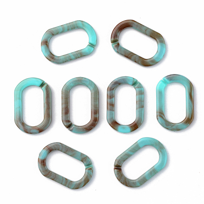Anneaux liant acrylique, connecteurs à liaison rapide, pour chaînes de trombones bijoux, fabrication de chaînes de câble allongées étirées, style de pierres fines imitation, ovale
