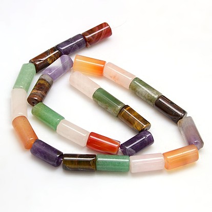 Natural & Synthetic Mixed Gemstone Beads Strands, Column