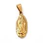 Vacuum Plating 201 Stainless Steel Pendants, Oval with Virgin Mary