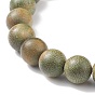 5 pcs 5 style bois naturel et pierres précieuses mélangées ensemble de bracelets extensibles à perles rondes, bijoux de yoga chakra pour femmes