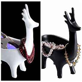 Ornements d'organisateur de stockage en résine de cerf nordique, plateau cerf nordique pour clé, bijoux, lunettes, décoration de la maison