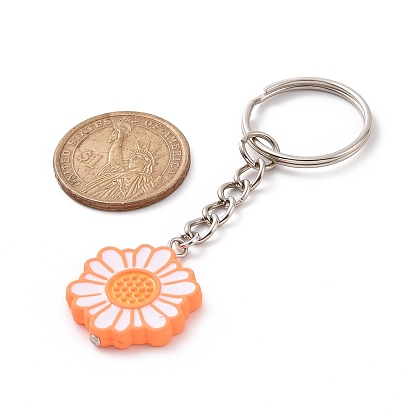 Porte-clés pendentif fleur acrylique, à trouver fer, pour clé sac voiture pendentif décoration