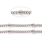 Ионное покрытие (ip) 304 сателлитные цепи из нержавеющей стали, цепочки для бордюров с алмазной огранкой, пайки, с полыми бусинами и катушкой