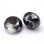 Electroplate Glass Beads, Half Plated, Faceted, Rondelle, 14x8mm, Hole: 5.5mm
