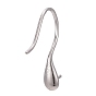 925 Sterling Silver Earring Hooks, with Cup Pearl Bail Pin for Half Drilled Beads, 15x3.5x12mm, Bail 22 Gauge, Pin: 0.6mm, 21 Gauge, Pin: 0.7mm