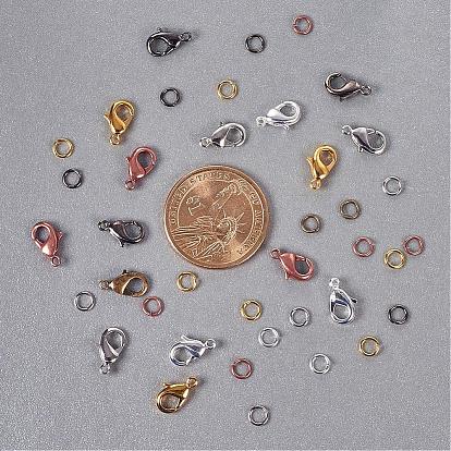 Conjuntos de joyería que encuentra, con anillos de latón ecológicos cerrados pero sin soldar y cierres de pinza de langosta