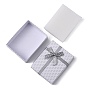 Cardboard Jewelry Set Boxes, with Bowknot Outside and Sponge Inside, for Necklaces and Pendants, Rectangle, 90x70x30mm