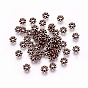 Tibetan Style Alloy Daisy Spacer Beads, Flower, Lead Free & Cadmium Free, 4.5x1.5mm, Hole: 1mm