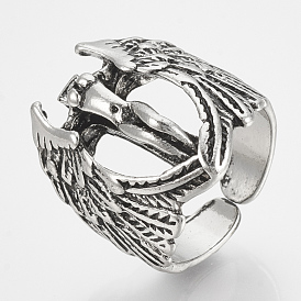 Alloy Cuff Finger Rings, Wide Band Rings, Angel