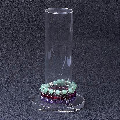 Organic Glass Vertical Tower Jewelry Bracelet Display Stand, Bracelet Holder, Column