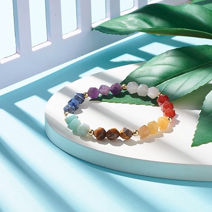 7 bracelet de perles de pierres naturelles mélangées chakra pour femme