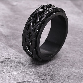 Stainless Steel Chains Rotating Finger Ring, Fidget Spinner Ring for Calming Worry Meditation
