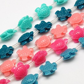 Synthetic Coral Beads Strands, Dyed, Tortoise