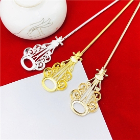 Alloy Hair Stick Findings, Long-Lasting Plated