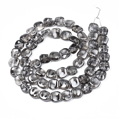 Perlas de vidrio electroplate hebra, lustre de la perla chapado, polígono