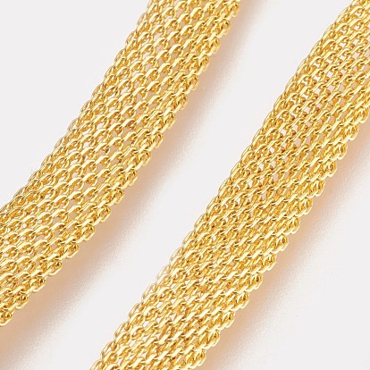 Rack Plating Brass Mesh Chain Necklaces Making, with Lobster Claw Clasps, Long-lasting Plated