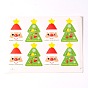 Motif d'arbre de Noël étiquette diy image paster autocollants, 18x13.3cm, à propos de 8pcs / feuille