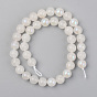 Electroplated Natural White Moonstone Beads Strands, Round