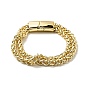 Men's Alloy Wheat Chains Double Layer Multi-strand Bracelet with Magnetic Clasp, Punk Metal Jewelry