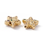 Rack Plating Brass Micro Pave Colorful Cubic Zirconia Beads, Cadmium Free & Nickel Free & Lead Free, Star