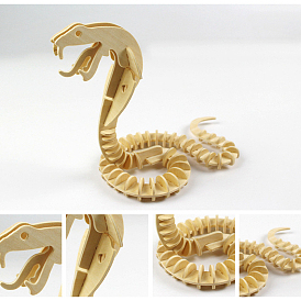 Wood Assembly Animal Toys for Boys and Girls, 3D Puzzle Model for Kids, Snake