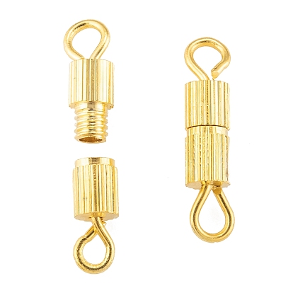 Brass Screw Clasps, for Jewelry Making, Column, Nickel Free