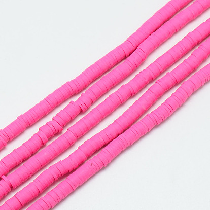 Handmade Polymer Clay Bead Strands, for DIY Jewelry Crafts Supplies, Heishi Beads, Disc/Flat Round