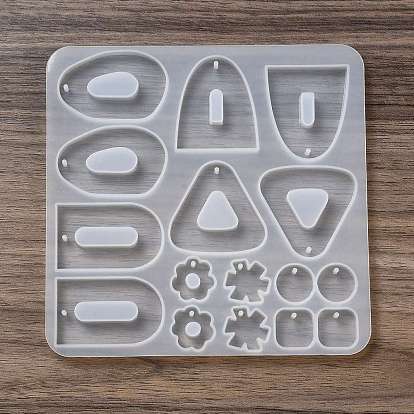 DIY Silicone Pendant Molds, Resin Casting Molds, for UV Resin, Epoxy Resin Jewelry Making, Star/Flower/Geometrical Shape