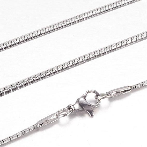 304 Stainless Steel Herringbone Chain Necklaces, with Lobster Claw Clasps