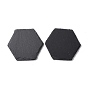 Natural Black Stone Cup Mat, Rough Edge Coaster, with Sponge Pad, Hexagon