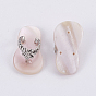 Natural White Shell Mother of Pearl Shell, with Platinum Tone Brass Bail, Slipper