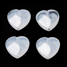 Transparent Acrylic Imitation Shell Beads, Heart