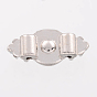 Alliage de zinc perles entretoises, avec strass et deux trous, plat rond, 8.5x17.5x5.6mm, Trou: 1mm