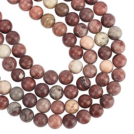 Arricraft rondes brins de perles de jaspe dendritique naturel, jaspe de chohua