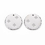 304 Stainless Steel Micro Pave Clear Cubic Zirconia Pendants, Cadmium Free & Nickel Free & Lead Free, Flat Round