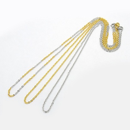 Unisex casual style 304 нержавеющая сталь кабельная цепочка ожерелья, с карабин-лобстерами 
