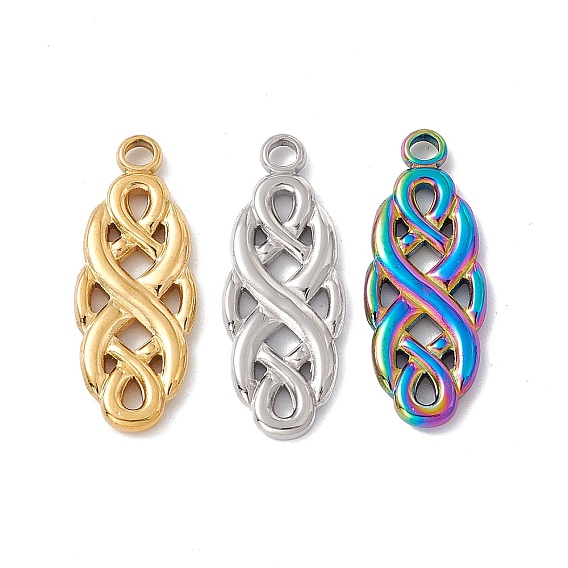 Ion Plating(IP) 201 Stainless Steel Pendants, Knot Charms