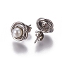 304 de acero inoxidable conjuntos de joyas, colgantes collares y aretes, con perla de imitación de acrílico