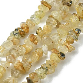 Naturelles quartz rutile brins de perles, puce
