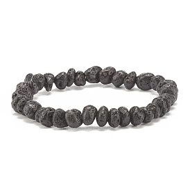 Bracelet extensible en perles de pierre de lave naturelle, bijoux de pierres précieuses d'huile essentielle pour les femmes