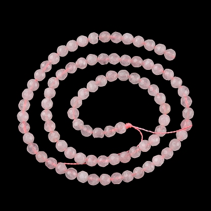 Природного розового кварца нитей бисера, граненые, круглые