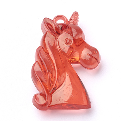 Transparent Acrylic Pendants, Unicorn