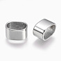 304 Stainless Steel Slide Charms/Slider Beads, For Leather Cord Bracelets Making, Rectangle