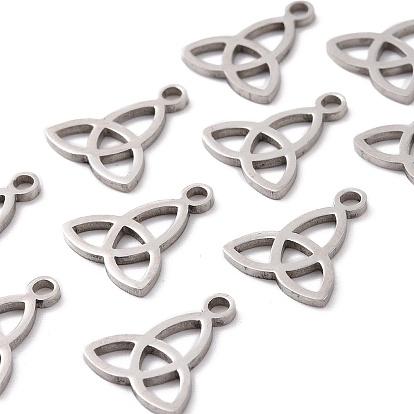 304 Stainless Steel Charms, Trinity Knot/Triquetra, Irish