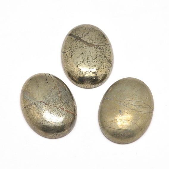 Oval Natural Pyrite Cabochons