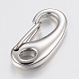 304 Stainless Steel Push Gate Snap Keychain Clasp Findings