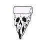 Alloy Enamel Brooches, Pizza with Skull